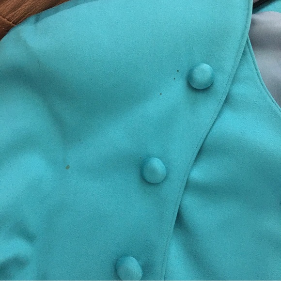 2-piece garment dress skirt suit fully lined size S color teal - Picture 13 of 16